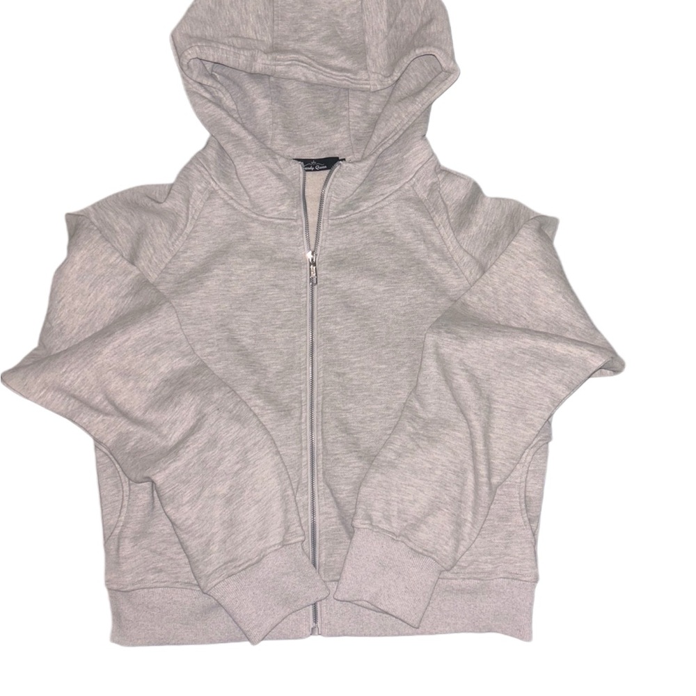 Women's Light Gray Zip-Up Hoodie